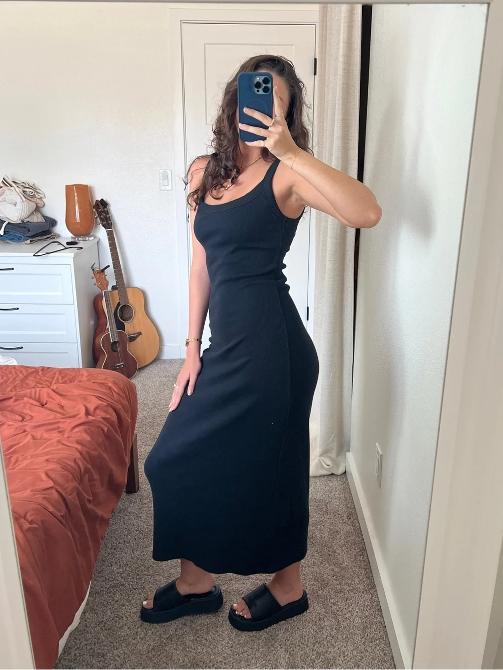Abercrombie & Fitch Bra-Free Essential 90s Rib Dress